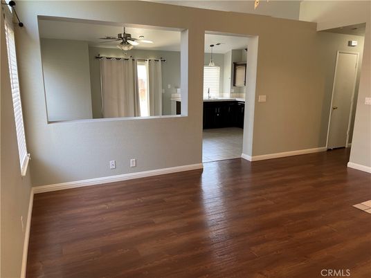 Empty room, Interior, Kitchen, Pendant Lights, Wood Texture Flooring