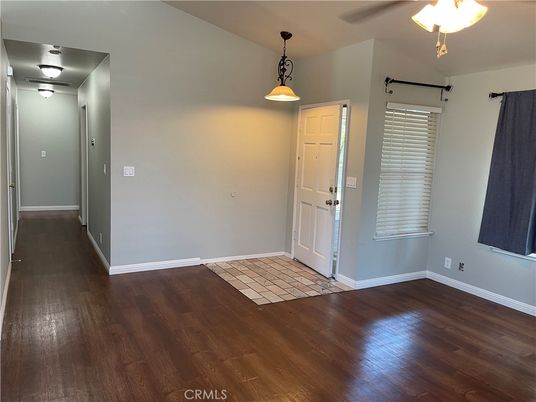 Empty room, Interior, Pendant Lights, Wood Texture Flooring