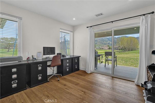 Home Office, Interior, Recessed Lighting, Wood Texture Flooring