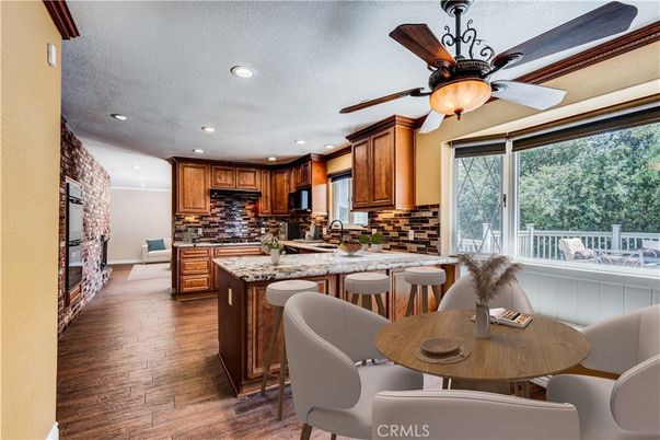 Dining room, Interior, Kitchen, Recessed Lighting, Wood Texture Flooring