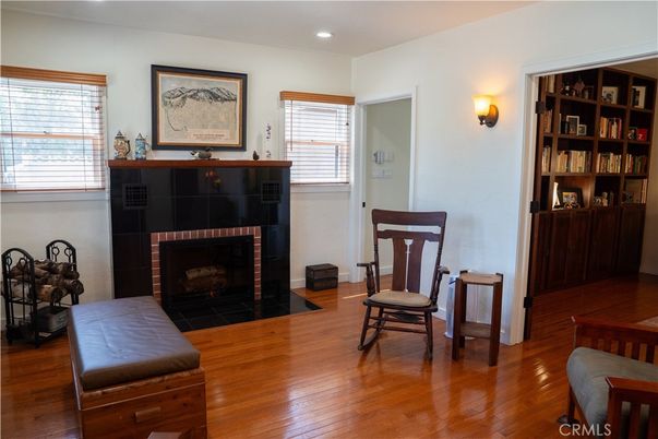 Fireplace, Interior, Recessed Lighting, Wood Texture Flooring