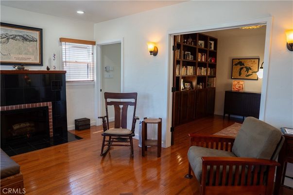 Fireplace, Interior, Recessed Lighting, Wood Texture Flooring
