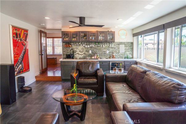 Interior, Living room, Recessed Lighting, Stone Walls, Wood Texture Flooring