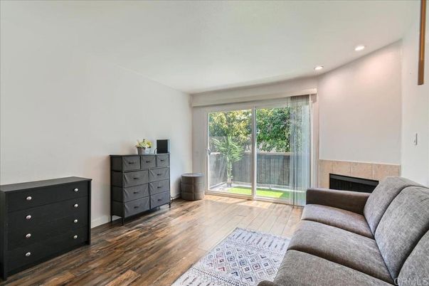 Fireplace, Interior, Recessed Lighting, Wood Texture Flooring