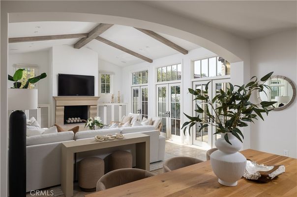 Fireplace, Interior, Living room, Wooden Beams, Wood Texture Flooring