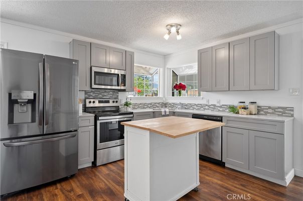 Interior, Kitchen, Stainless Steel Appliances, Wood Texture Flooring