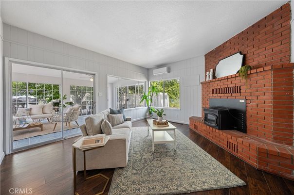 Fireplace, Interior, Living room, Stone Walls, Wood Texture Flooring