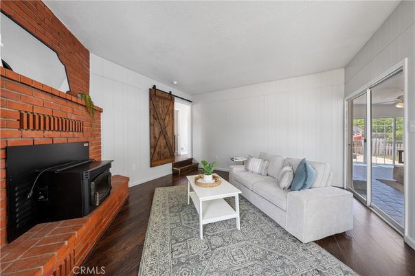 Fireplace, Interior, Living room, Stone Walls, Wood Texture Flooring