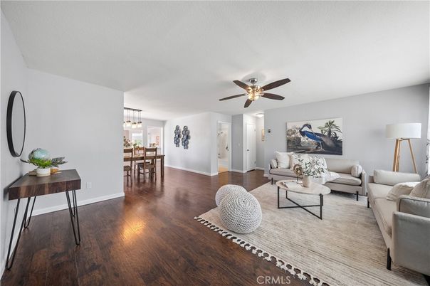 Dining room, Interior, Living room, Pendant Lights, Wood Texture Flooring