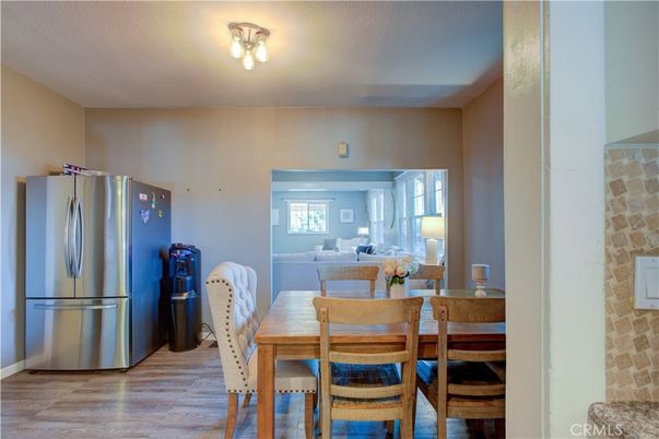 Dining room, Interior, Kitchen, Living room, Stainless Steel Appliances, Wood Texture Flooring