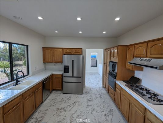 Interior, Kitchen, Marble, Recessed Lighting, Stainless Steel Appliances