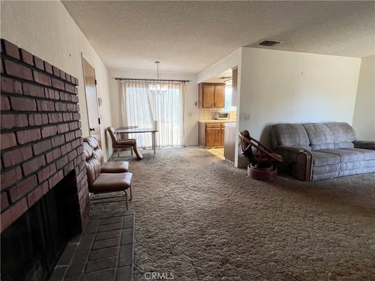 Chandelier, Fireplace, Interior, Stone Walls