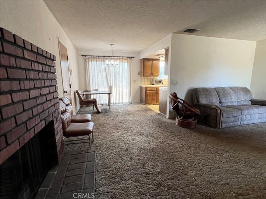 Chandelier, Fireplace, Interior, Stone Walls