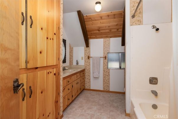 Bathroom, Dual Sink Vanities, Interior, Wooden Beams, Wooden Ceilings