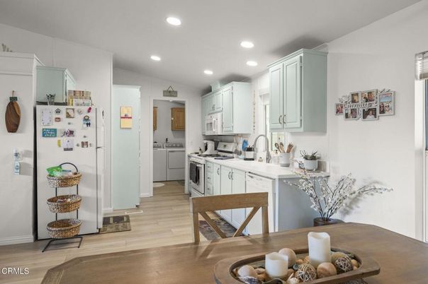 Interior, Kitchen, Recessed Lighting, Wood Texture Flooring