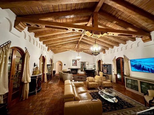 Dining room, Fireplace, Interior, Living room, Pendant Lights, Wooden Beams, Wooden Ceilings