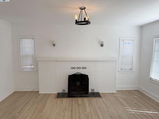 Fireplace, Interior, Pendant Lights, Wood Texture Flooring