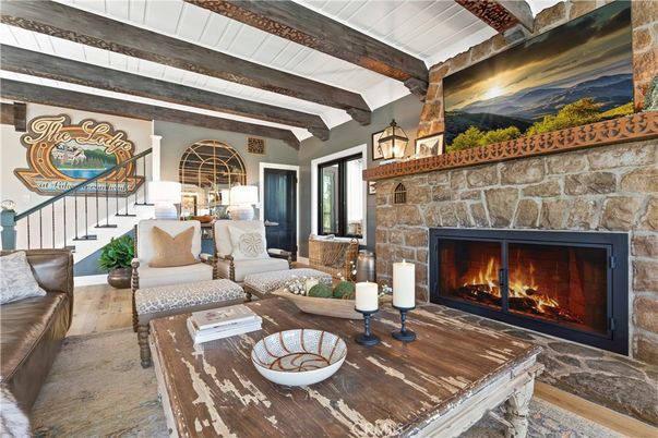 Fireplace, Interior, Living room, Wooden Beams