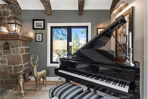 Interior, Piano, Stone Walls, Wooden Beams, Wood Texture Flooring