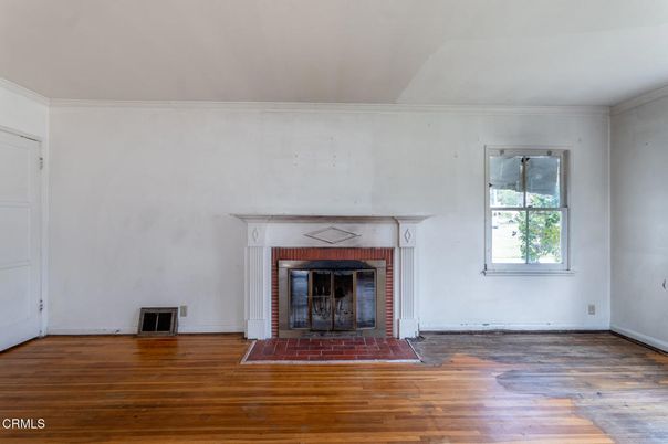 Empty room, Fireplace, Interior, Wood Texture Flooring