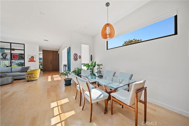 Dining room, Interior, Living room, Pendant Lights, Wood Texture Flooring