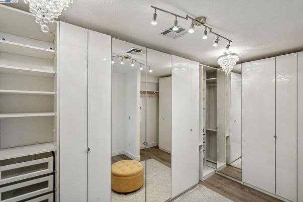 Chandelier, Interior, Walk-in Closets, Wood Texture Flooring
