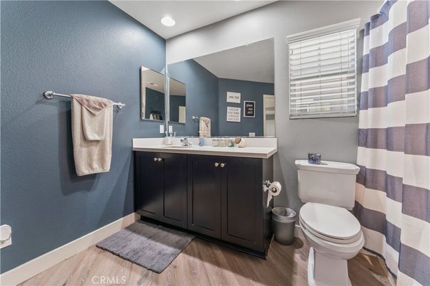 Bathroom, Interior, Recessed Lighting, Wood Texture Flooring