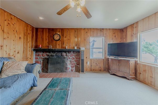 Fireplace, Interior, Recessed Lighting, Wooden Walls