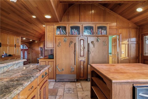 Interior, Kitchen, Recessed Lighting, Wooden Ceilings, Wooden Walls