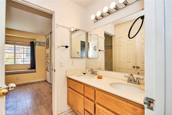 Bathroom, Dual Sink Vanities, Interior, Wood Texture Flooring