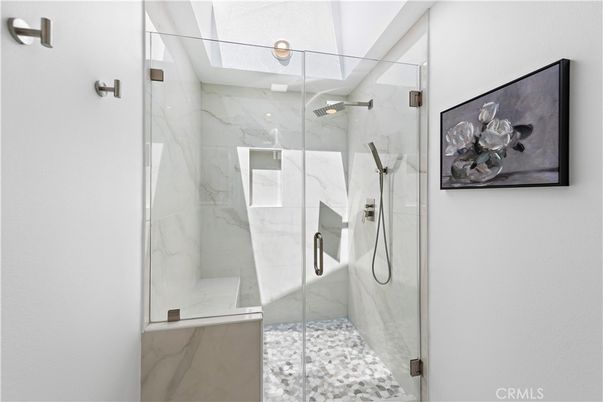 Bathroom, Glass Shower, Interior, Marble Walls