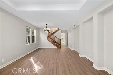 Chandelier, Empty room, Interior, Wood Texture Flooring