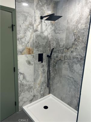 Bathroom, Glass Shower, Interior, Marble Walls