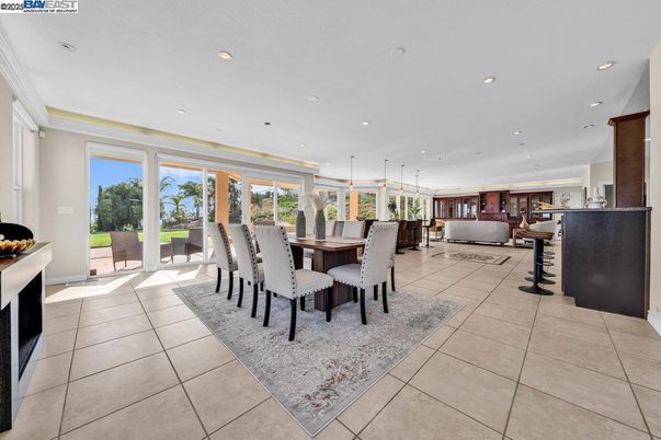 Dining room, Fireplace, Interior, Living room, Pendant Lights, Recessed Lighting