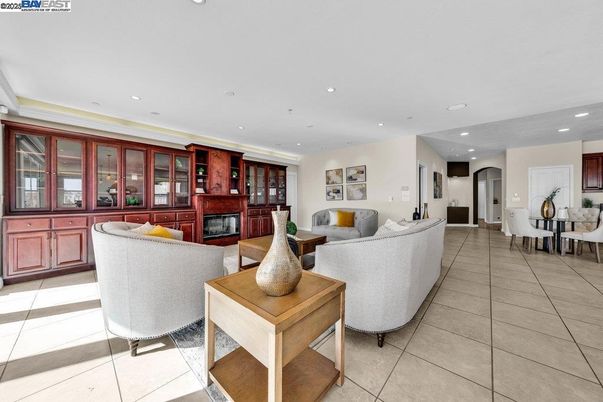 Dining room, Fireplace, Interior, Living room, Recessed Lighting