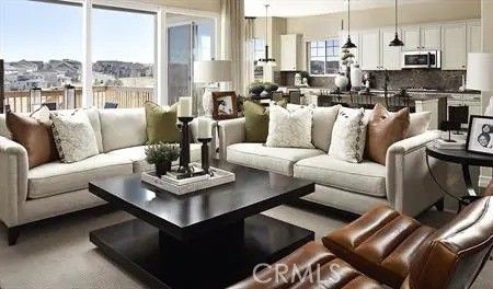 Dining room, Interior, Kitchen, Living room, Pendant Lights, Stainless Steel Appliances