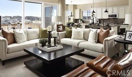 Dining room, Interior, Kitchen, Living room, Pendant Lights, Stainless Steel Appliances