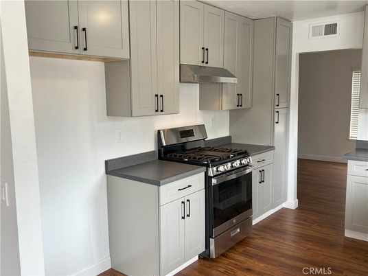 Interior, Kitchen, Stainless Steel Appliances, Wood Texture Flooring