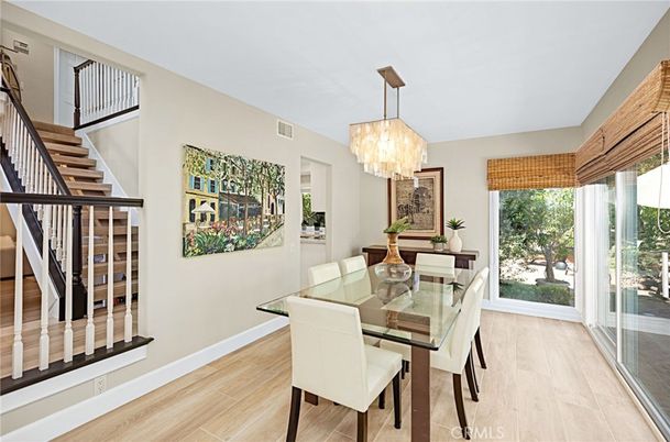 Chandelier, Dining room, Interior, Wood Texture Flooring