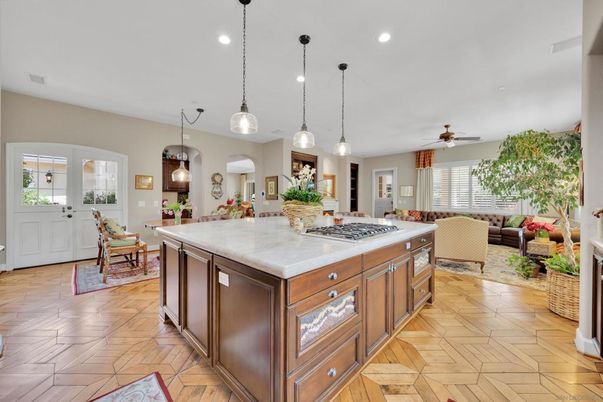 Dining room, Interior, Kitchen, Living room, Pendant Lights, Recessed Lighting, Wood Texture Flooring