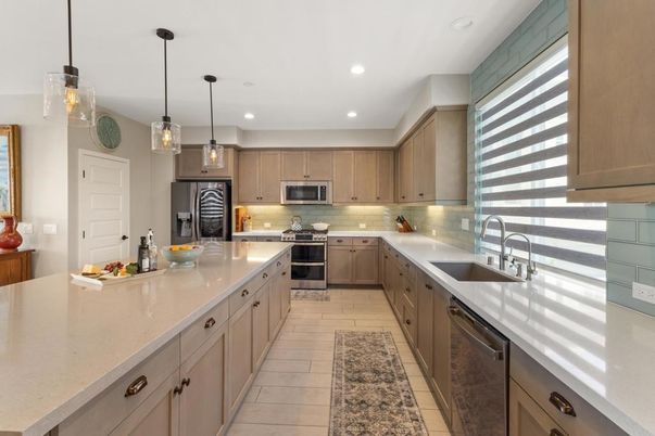 Interior, Kitchen, Pendant Lights, Recessed Lighting, Stainless Steel Appliances