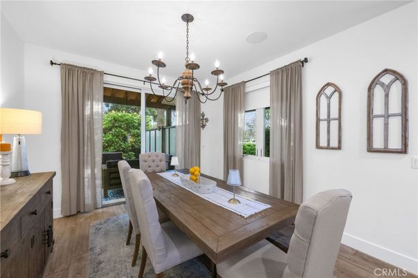 Chandelier, Dining room, Interior, Wood Texture Flooring