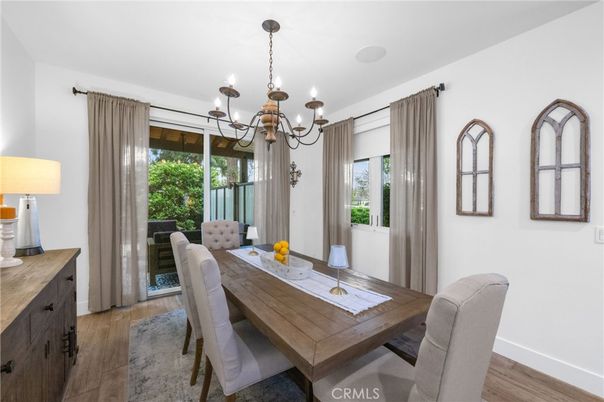 Chandelier, Dining room, Interior, Wood Texture Flooring