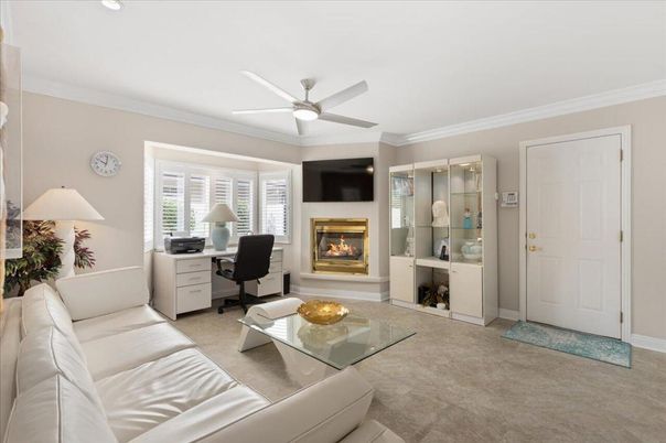 Fireplace, Home Office, Interior, Living room, Recessed Lighting