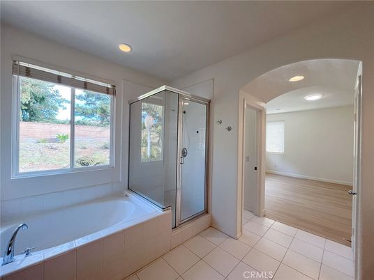 Bathroom, Glass Shower, Interior, Recessed Lighting, Wood Texture Flooring