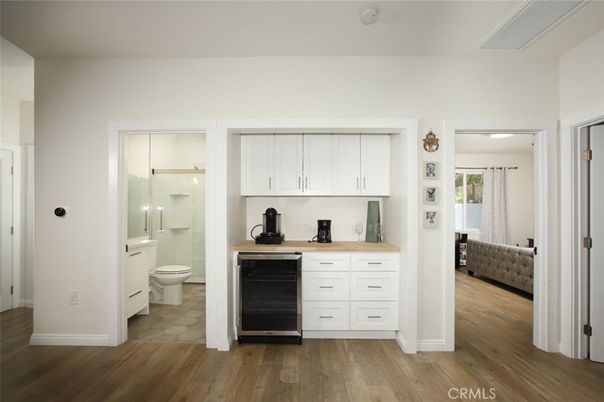 Bathroom, Glass Shower, Interior, Wood Texture Flooring
