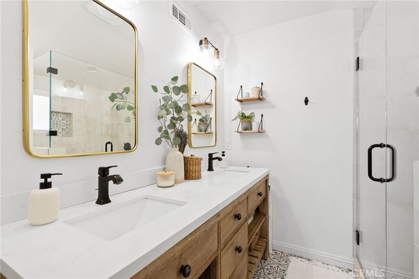 Bathroom, Dual Sink Vanities, Glass Shower, Interior