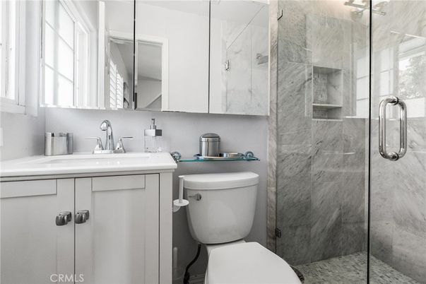 Bathroom, Glass Shower, Interior, Marble Walls