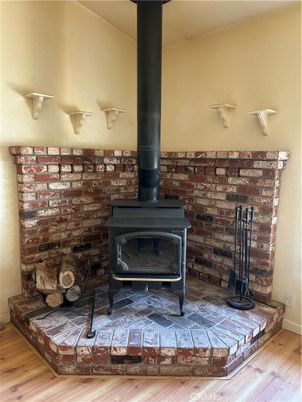 Fireplace, Interior, Stone Walls, Wood Texture Flooring
