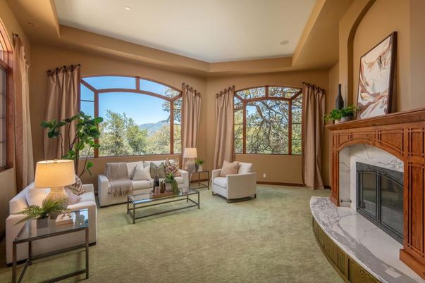 Fireplace, Interior, Living room, Recessed Lighting